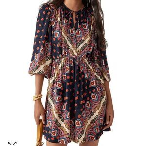 Ba&sh Women's Jasper Long Puff Sleeves Mini Dress Size 0